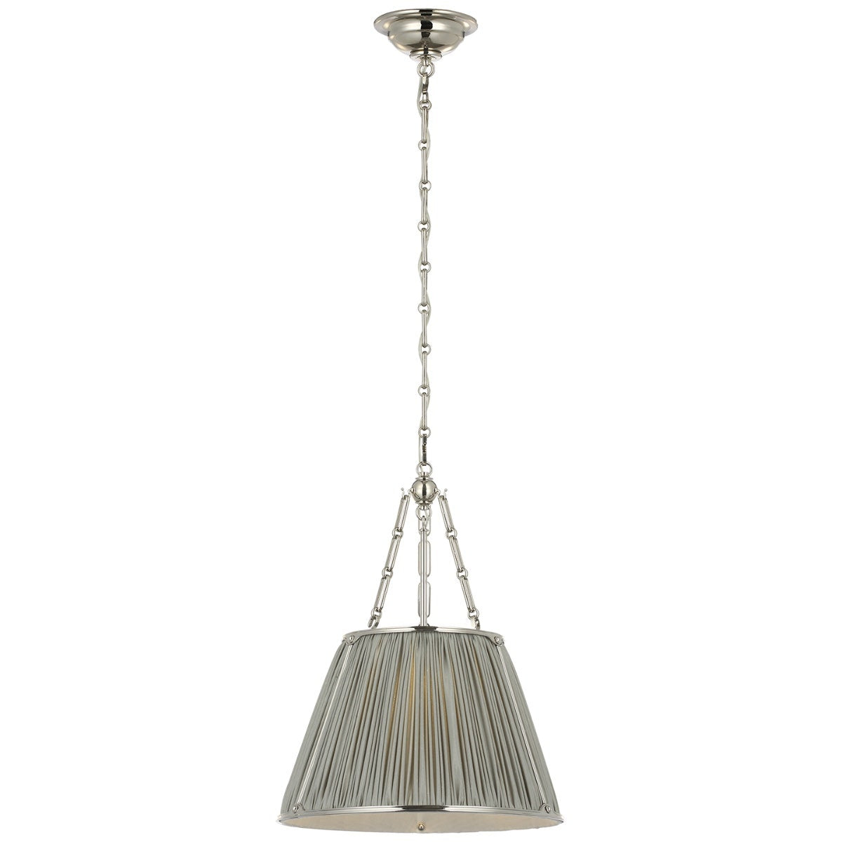 Allister 16" Hanging Shade | Polished Nickel | Mist Silk Pleated Shade