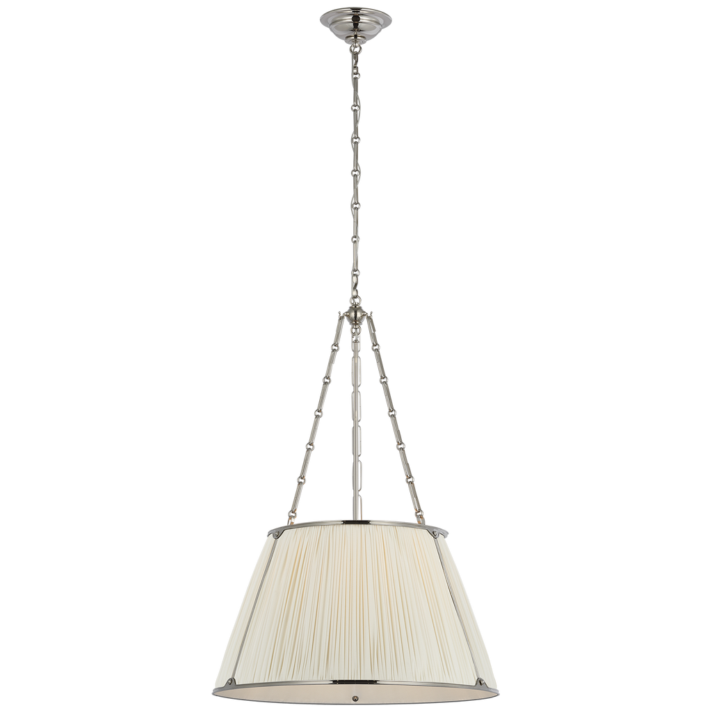 Allister 21" Hanging Shade | Polished Nickel | Silk Pleated Shade
