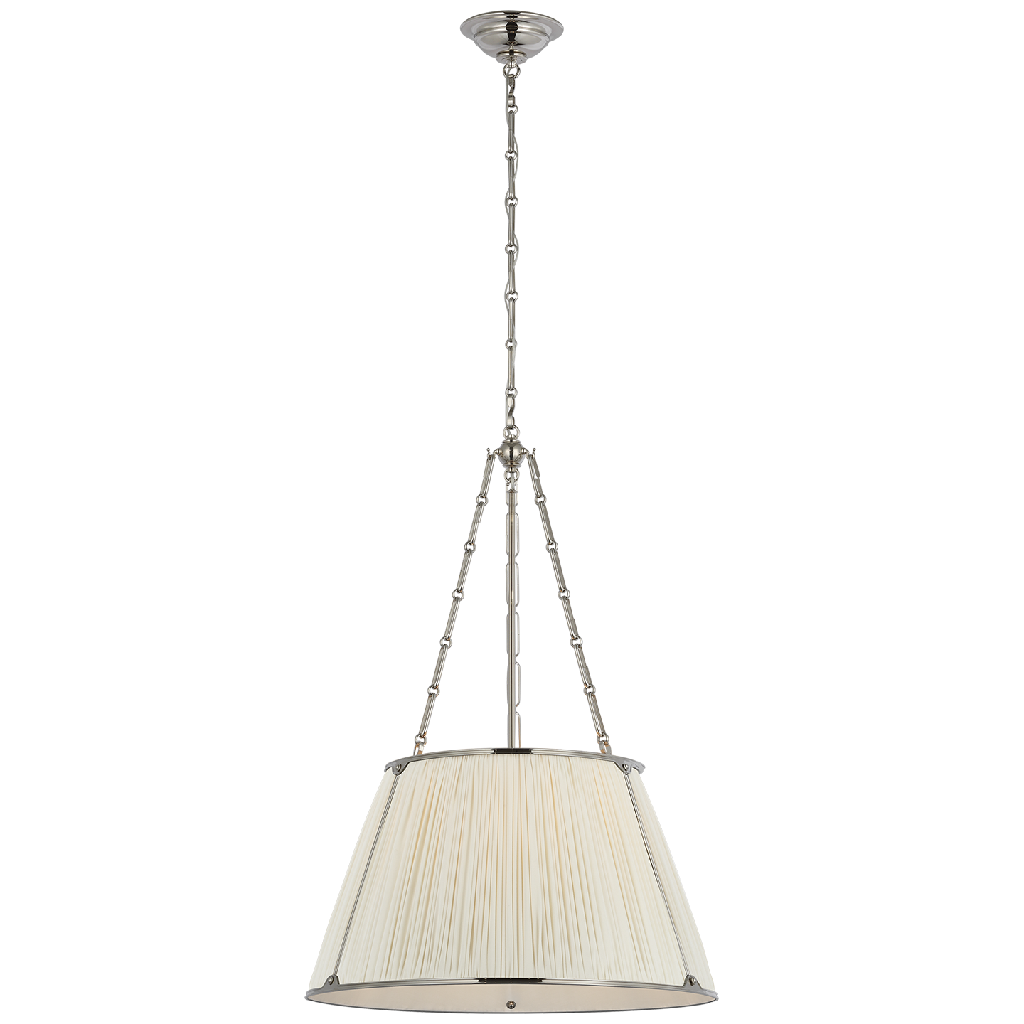 Allister 21" Hanging Shade | Polished Nickel | Silk Pleated Shade