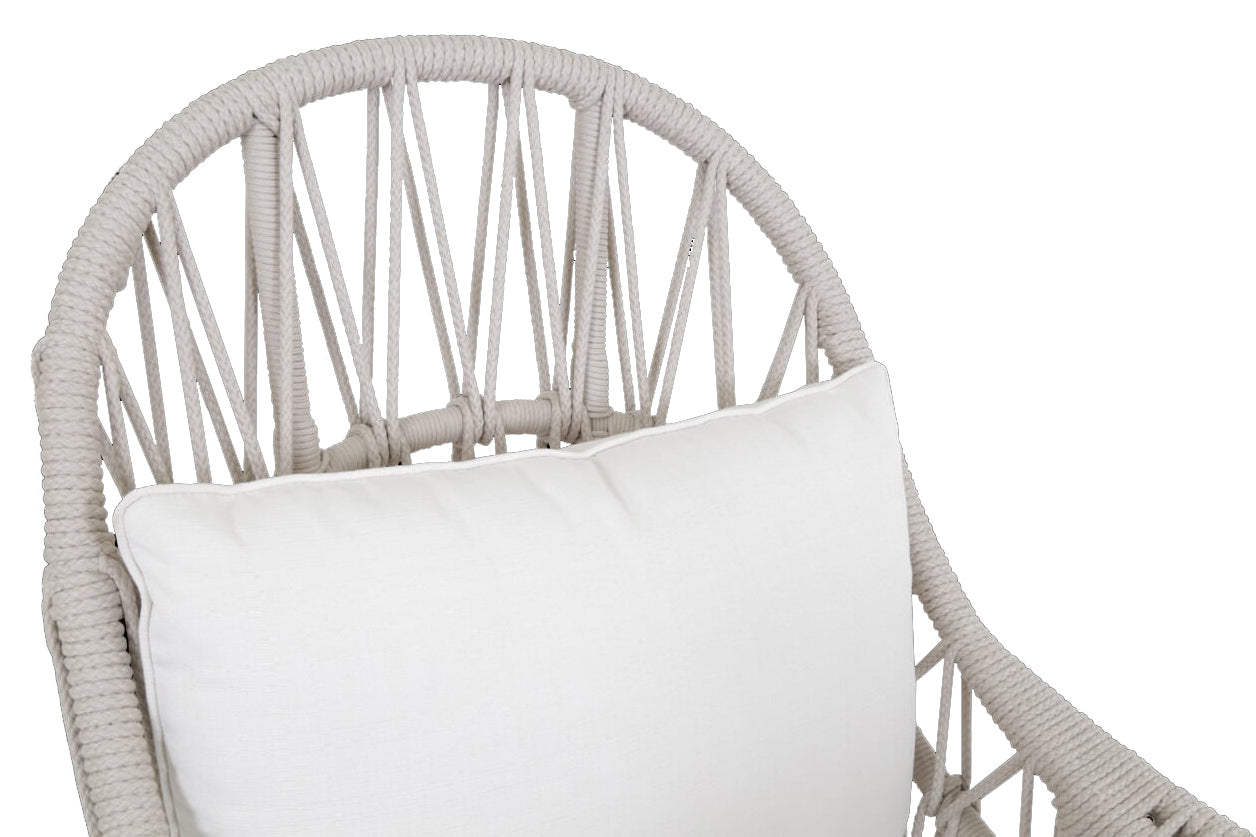 Dana Rope Wing Chair in Linen Canvas w/ Self Welt