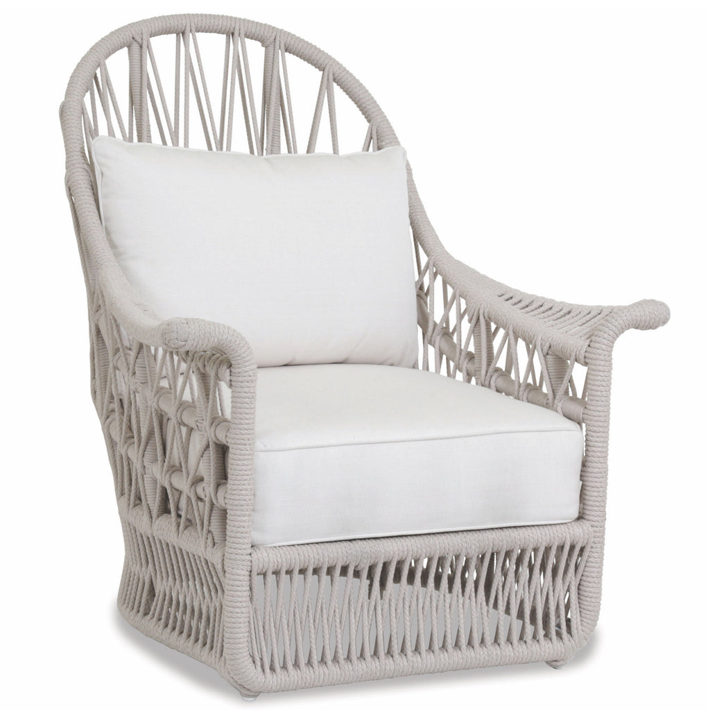 Dana Rope Wing Chair in Linen Canvas w/ Self Welt