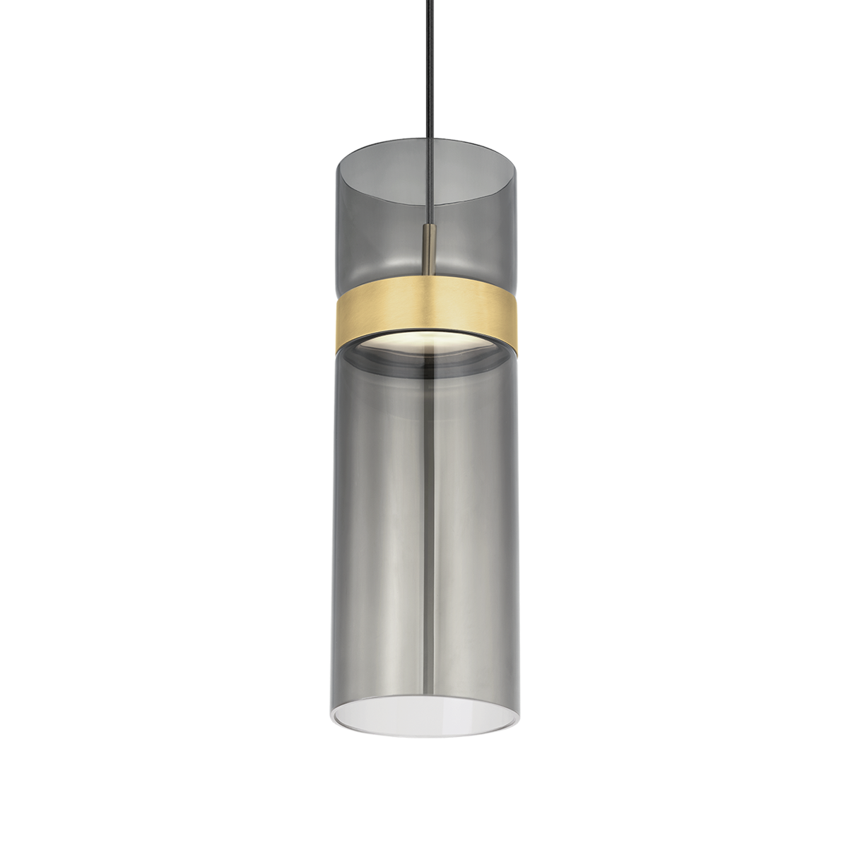 Manette Grande Pendant Transparent Smoke Glass natural brass 3000K 90 CRI led 3000k 120v