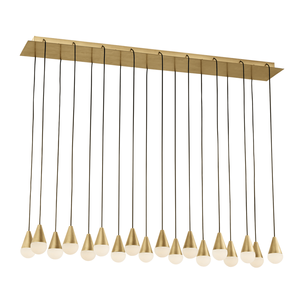 Cupola Alabaster 18-Light Chandelier | Hand-Rubbed Antique Brass
