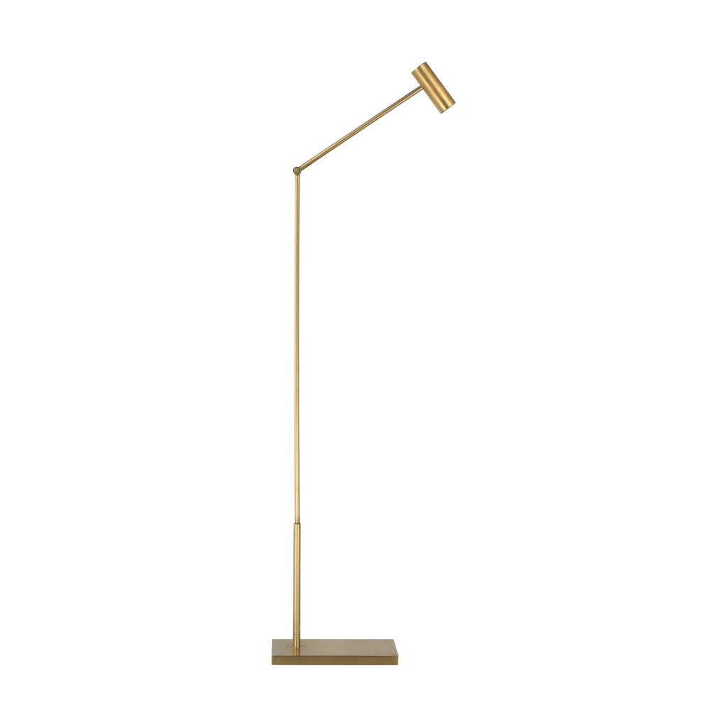 Ponte Small Floor Lamp Hand Rubbed Antique Brass 3000K 90 CRI