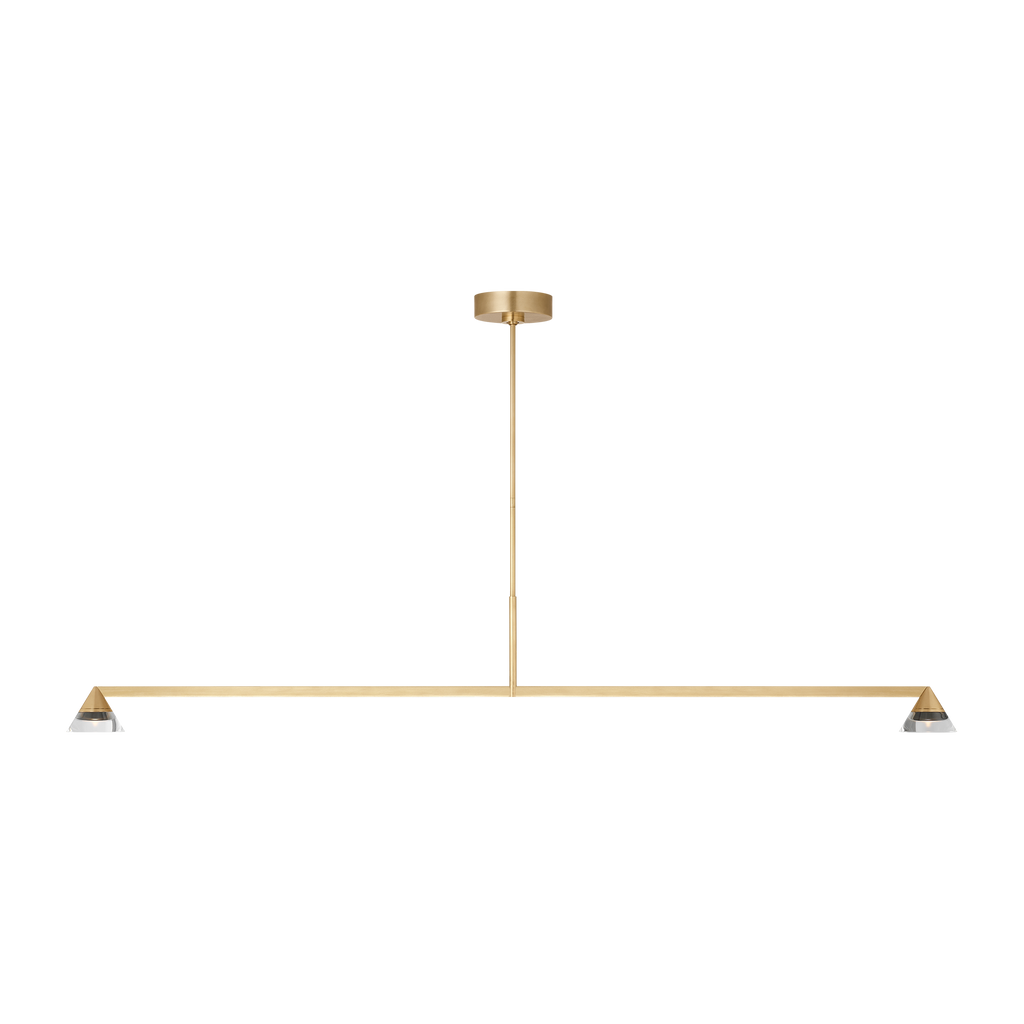 Midrand Crystal 60 Linear Chandelier | Hand-Rubbed Antique Brass
