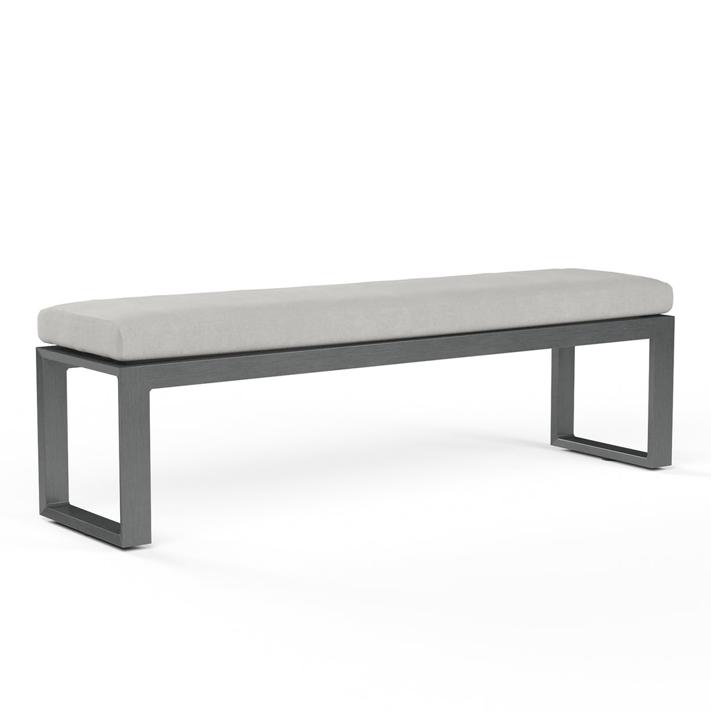 Redondo Dining Bench in Cast Silver, No Welt
