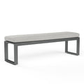 Redondo Dining Bench in Cast Silver, No Welt