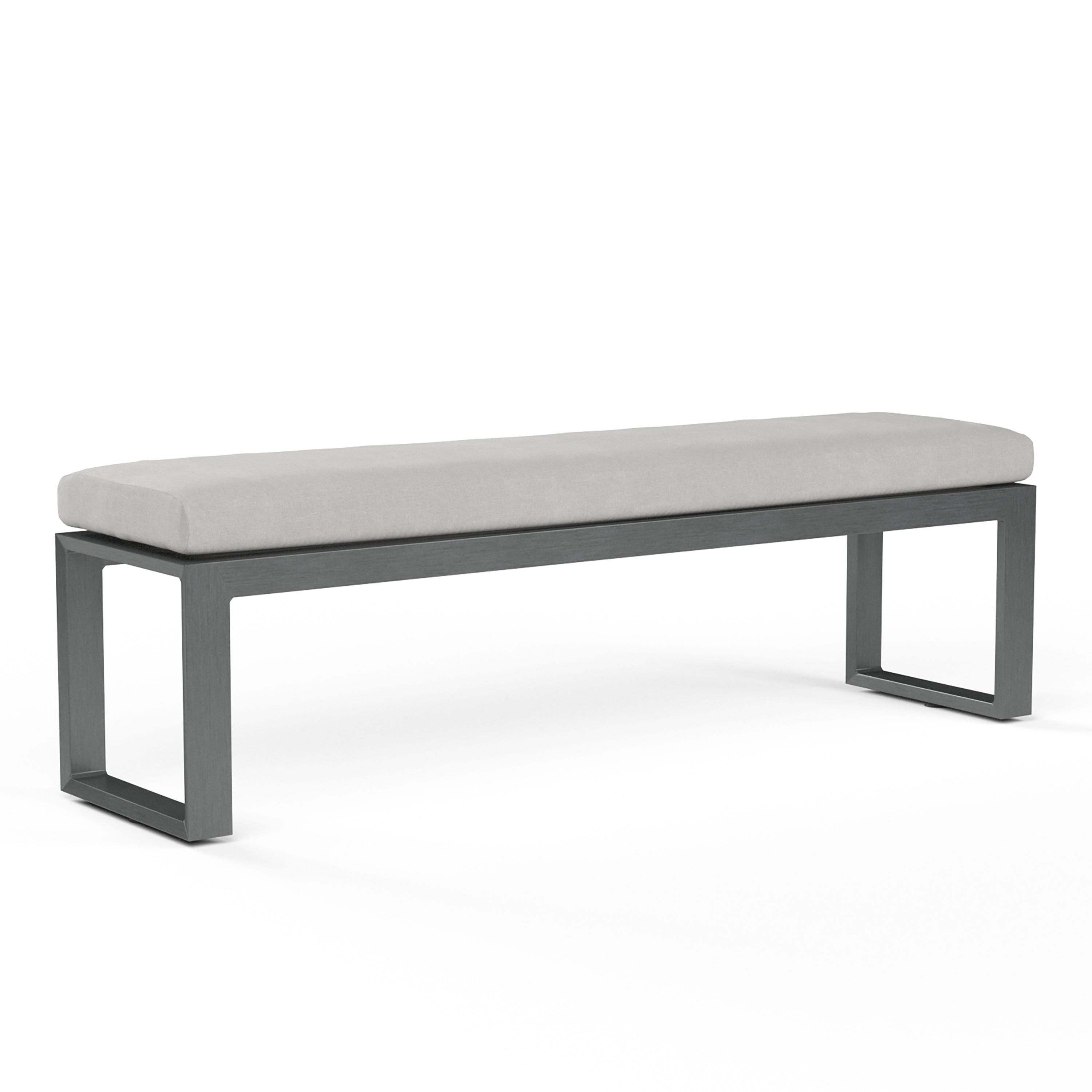 Redondo Dining Bench in Cast Silver, No Welt