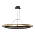 Grace 48 Outdoor Chandelier textured Black and teak wood 3000K 90 CRI