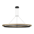 Grace 65 Outdoor Chandelier textured Black and teak wood 3000K 90 CRI