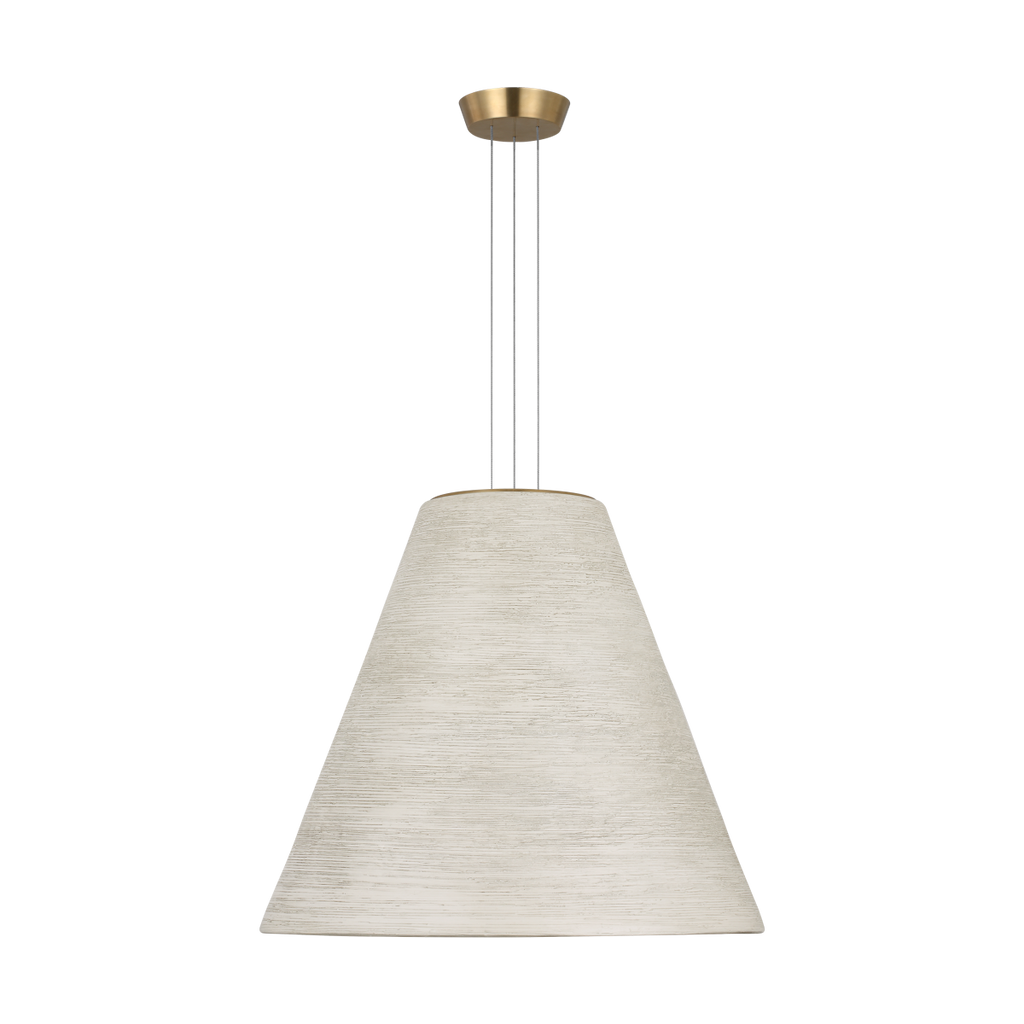 Karam Tapered Large Pendant Cream Natural Brass 2700K 90 CRI