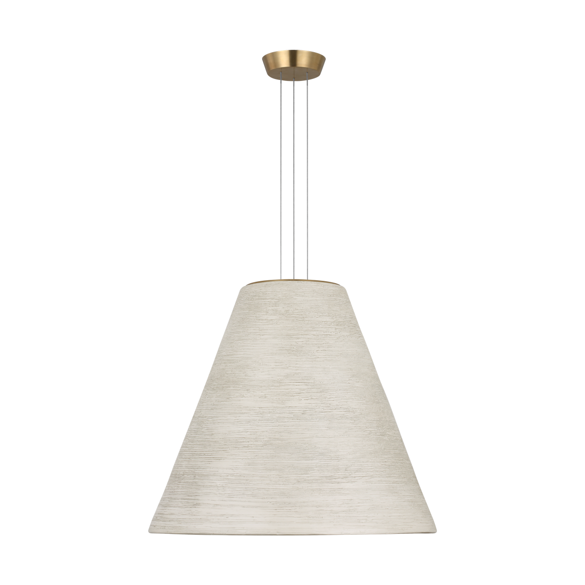 Karam Tapered Large Pendant Cream Natural Brass 2700K 90 CRI