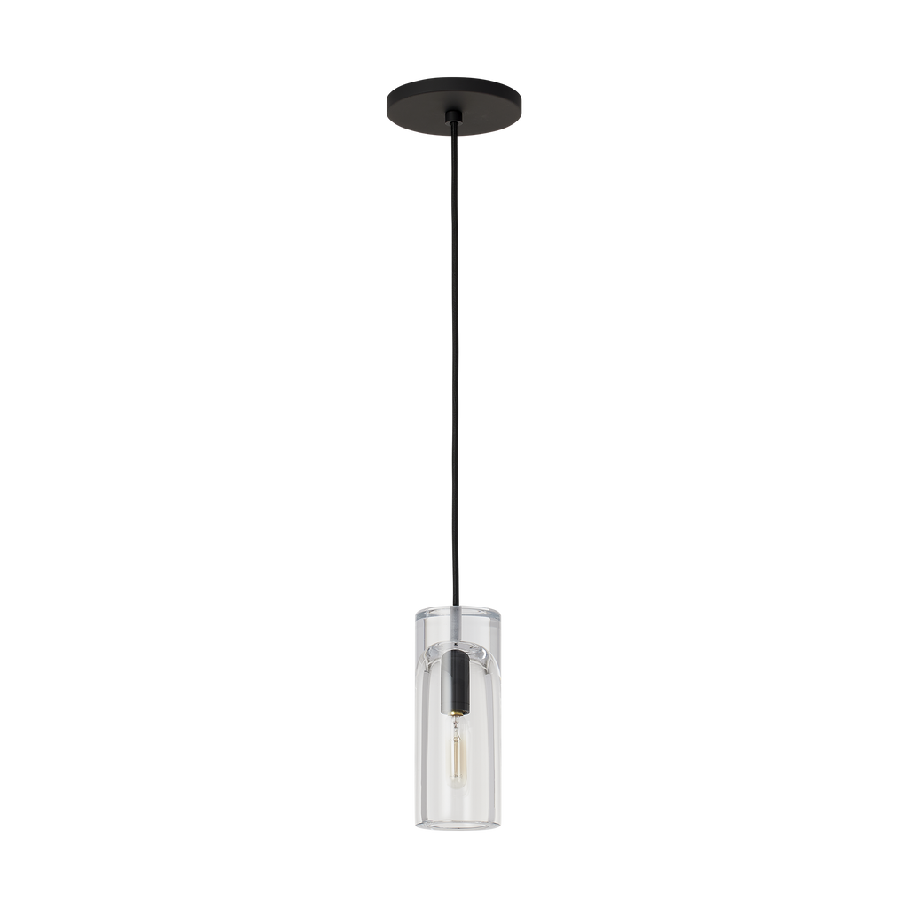 Horizon Small Accent Pendant Clear Nightshade Black LED 2700K 90 CRI lamp