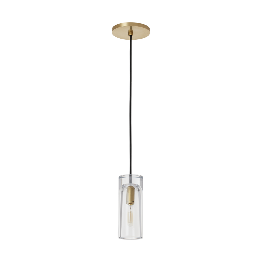 Horizon Small Accent Pendant | Clear Natural Brass Bulb Not Included