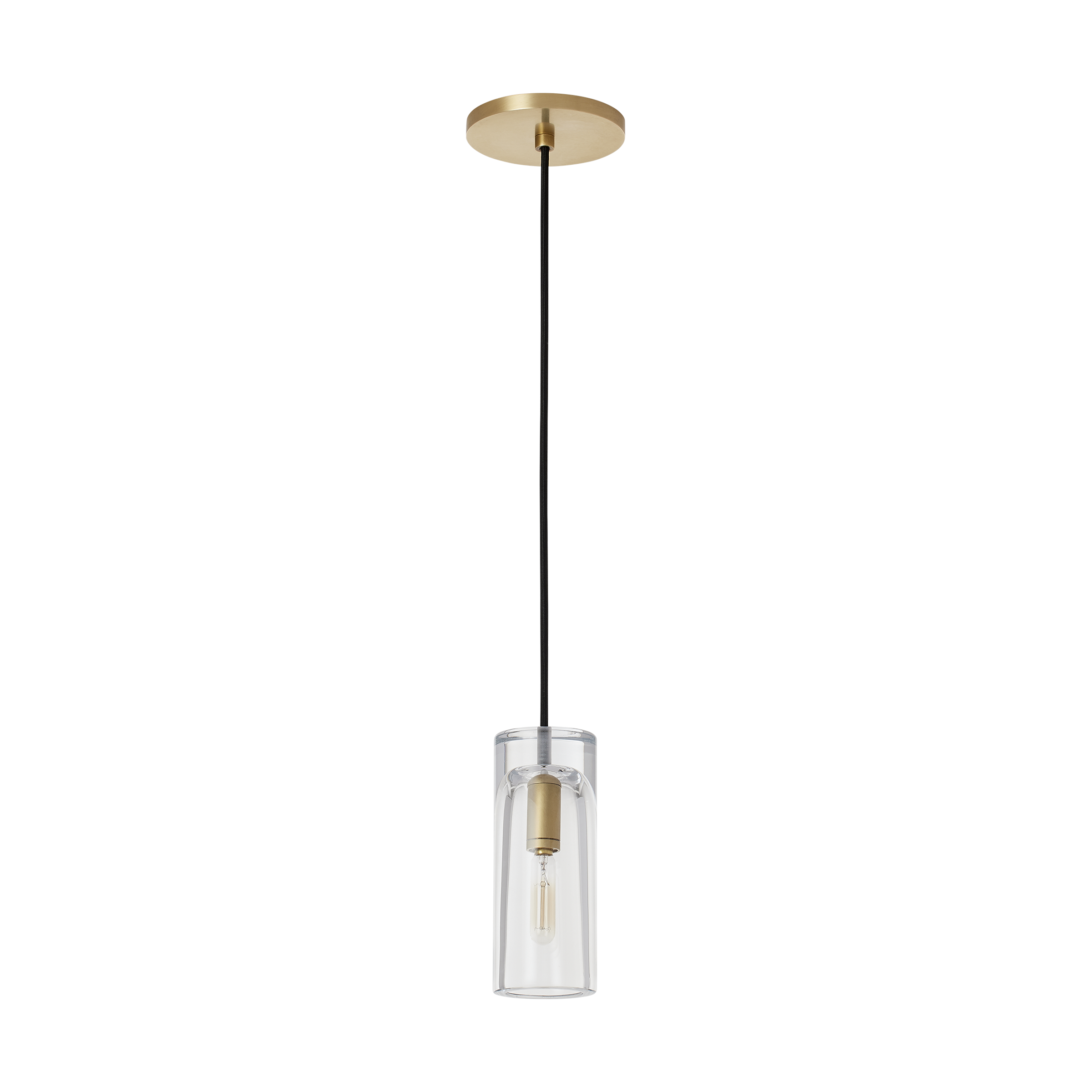 Horizon Small Accent Pendant | Clear Natural Brass Bulb Not Included