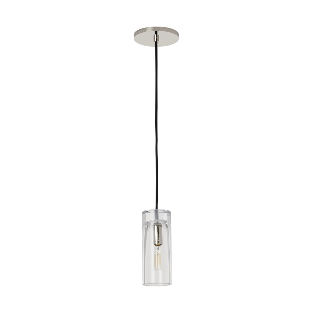Horizon Small Accent Pendant Clear polished nickel LED 2700K 90 CRI lamp