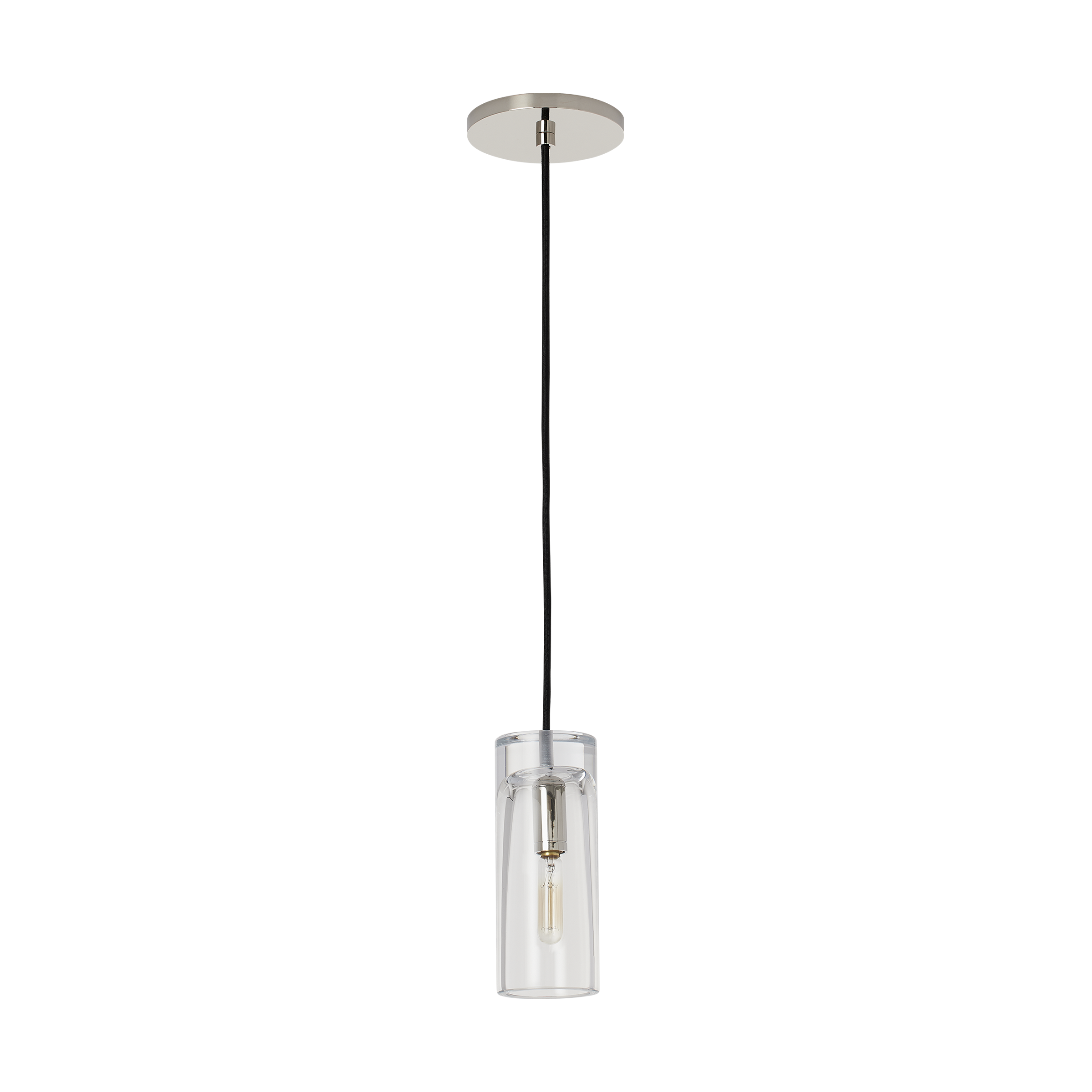 Horizon Small Accent Pendant Clear polished nickel LED 2700K 90 CRI lamp