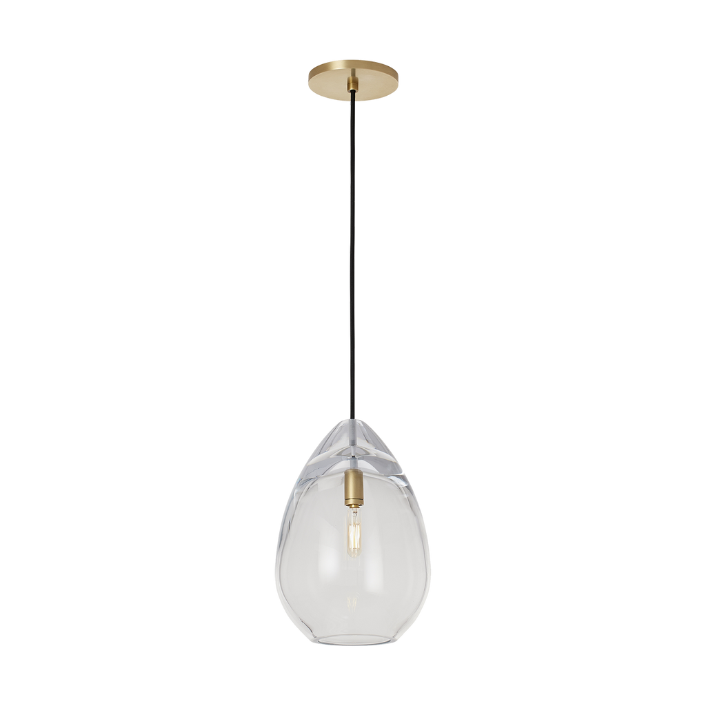 Alina Small Accent Pendant Clear Natural Brass 2700K 90 CRI LED Lamp