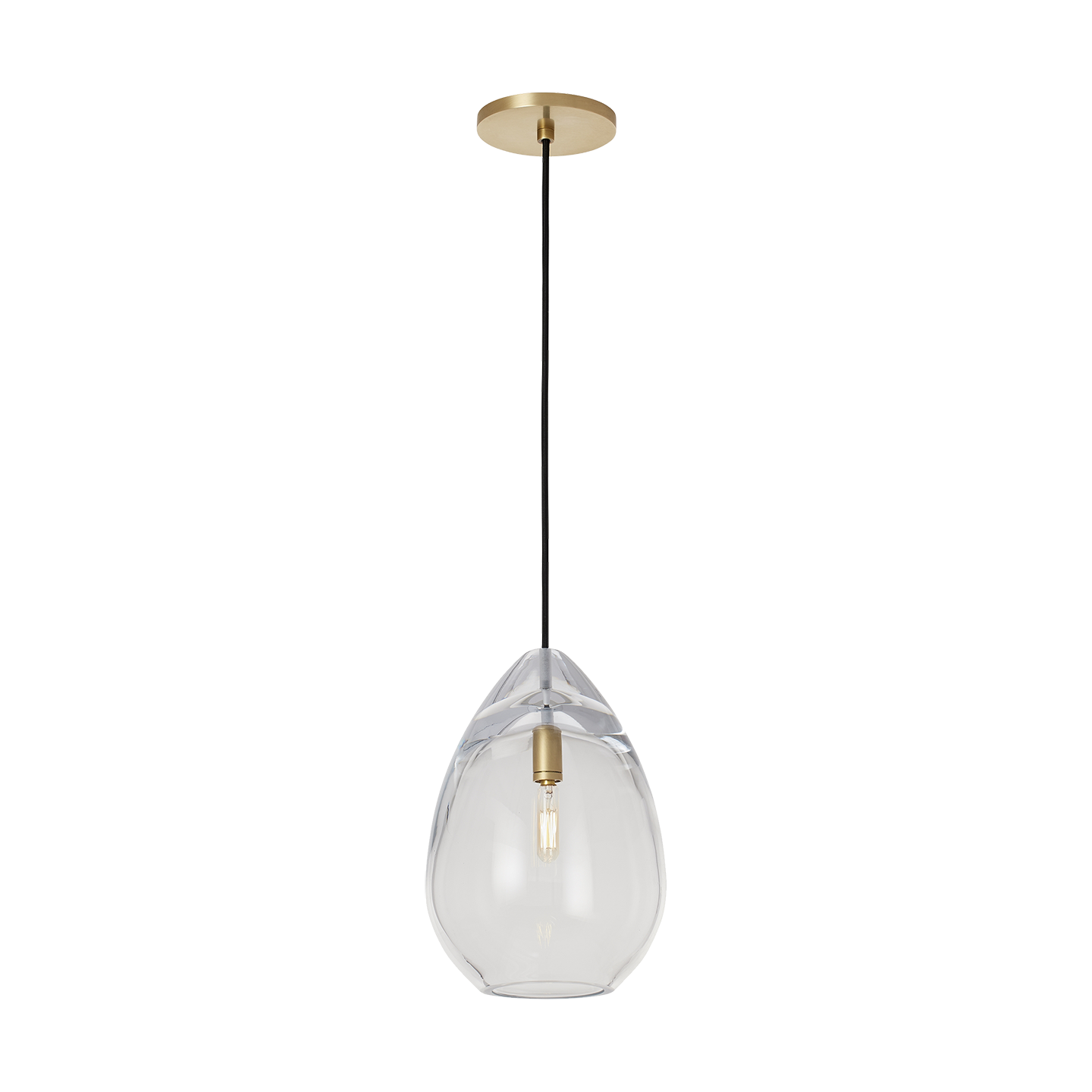 Alina Small Accent Pendant Clear Natural Brass 2700K 90 CRI LED Lamp