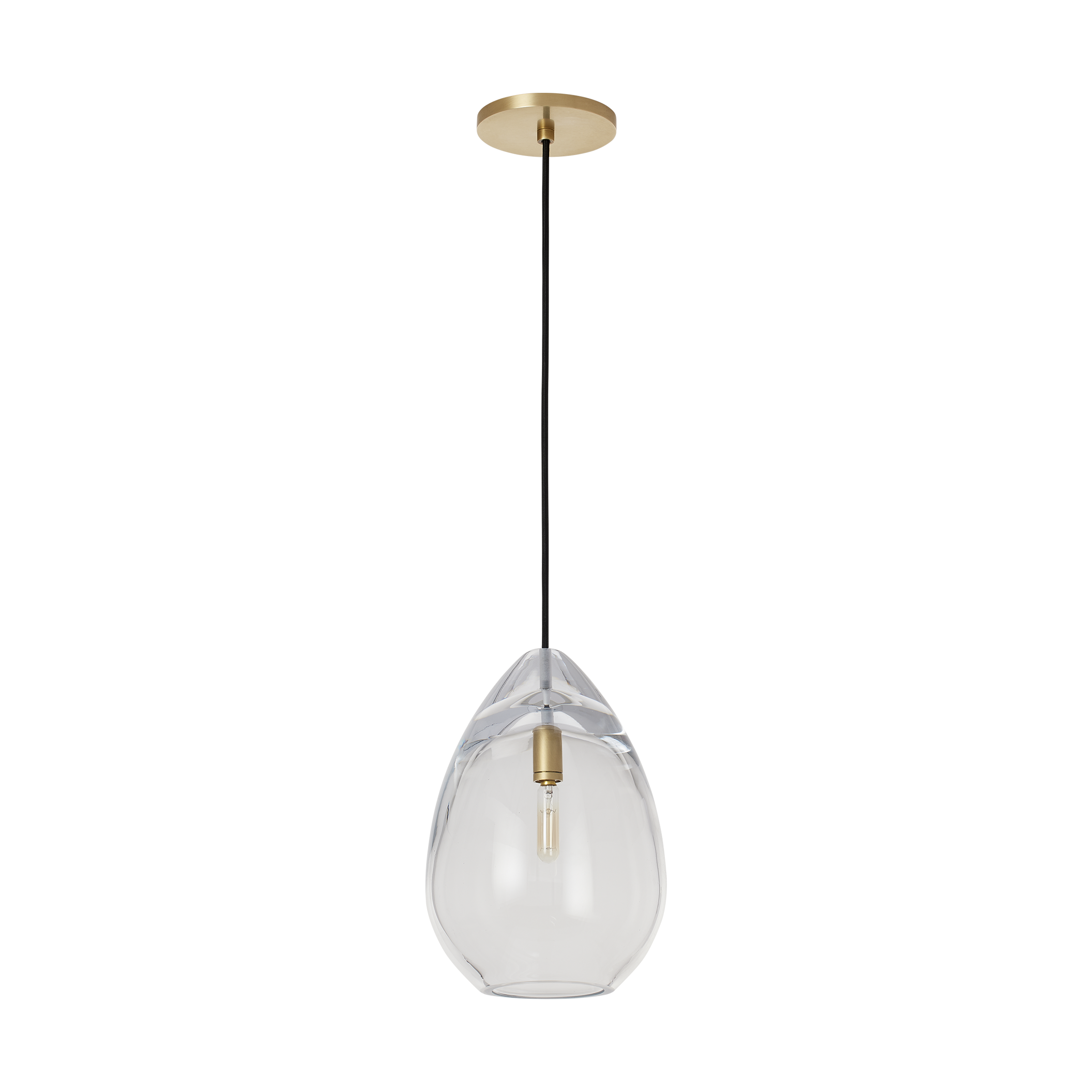 Alina Medium Accent Pendant Clear Natural Brass LED 2700K 90 CRI lamp