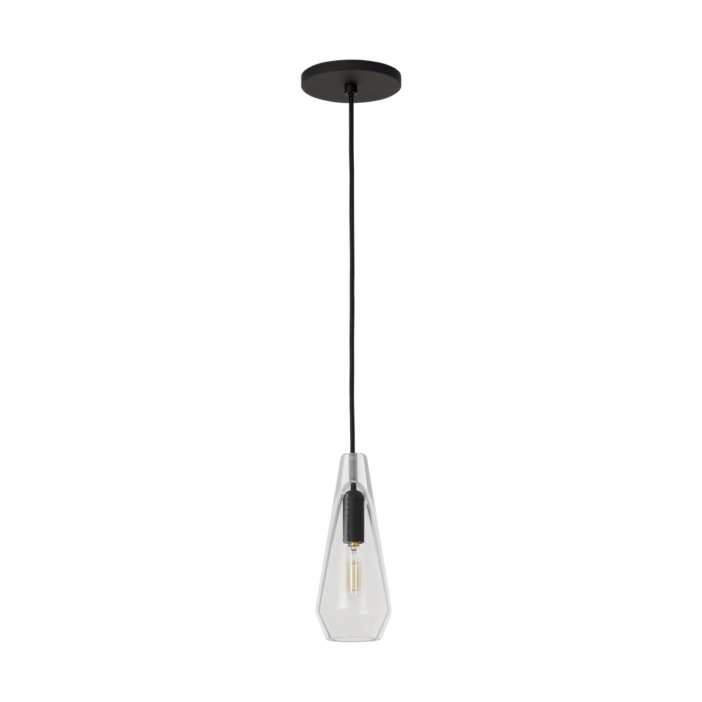 Lustra Small Accent Pendant | Clear Nightshade Black Bulb Not Included