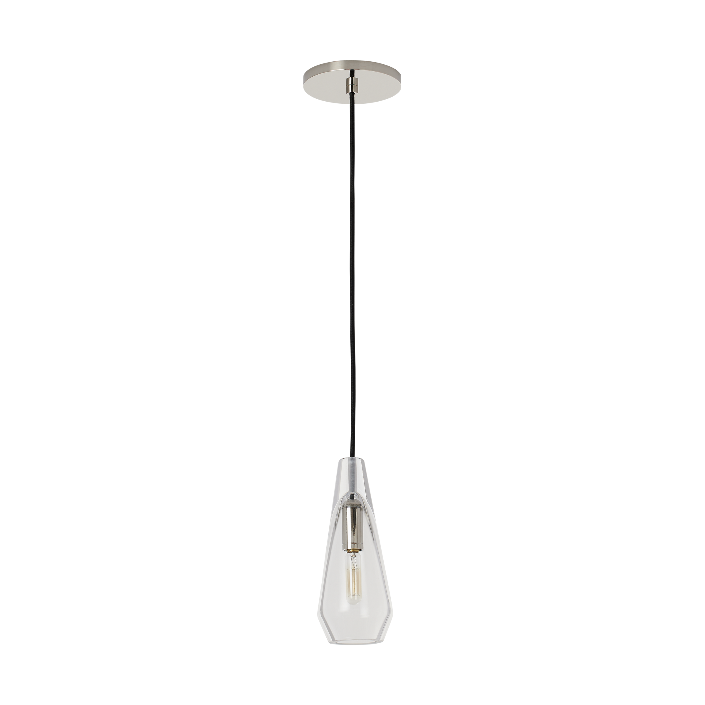 Lustra Small Accent Pendant Clear polished nickel Bulb Not Included