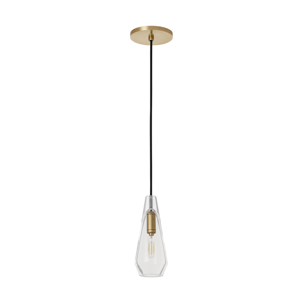 Lustra Small Accent Pendant | Clear Natural Brass Bulb Not Included