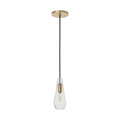 Lustra Small Accent Pendant | Clear Natural Brass Bulb Not Included