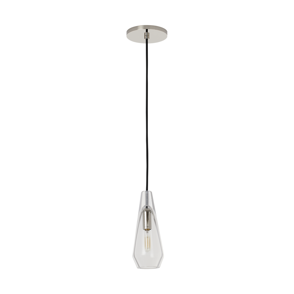 Lustra Small Accent Pendant Clear Polished Nickel 2700K 90 CRI LED Lamp