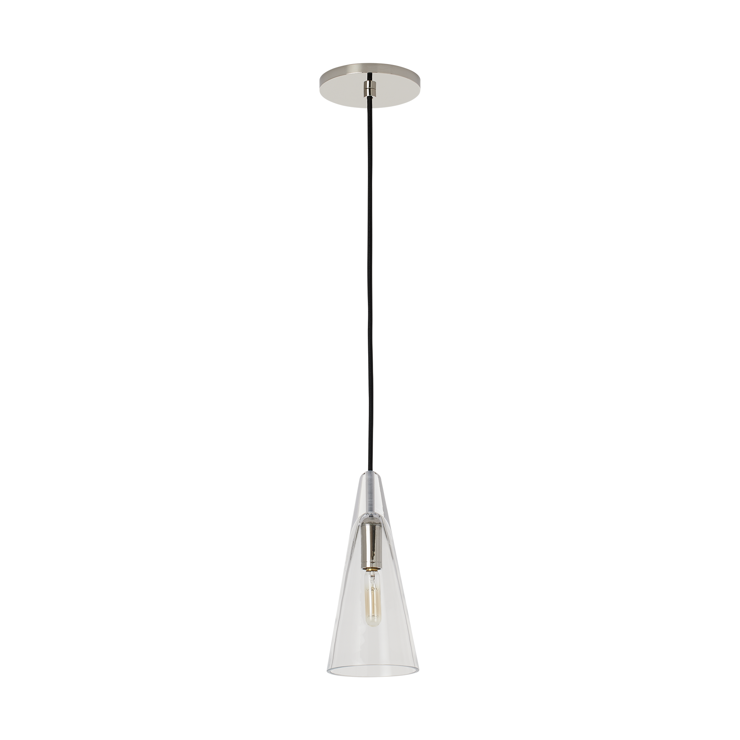 Selina Small Accent Pendant Clear polished nickel Bulb Not Included
