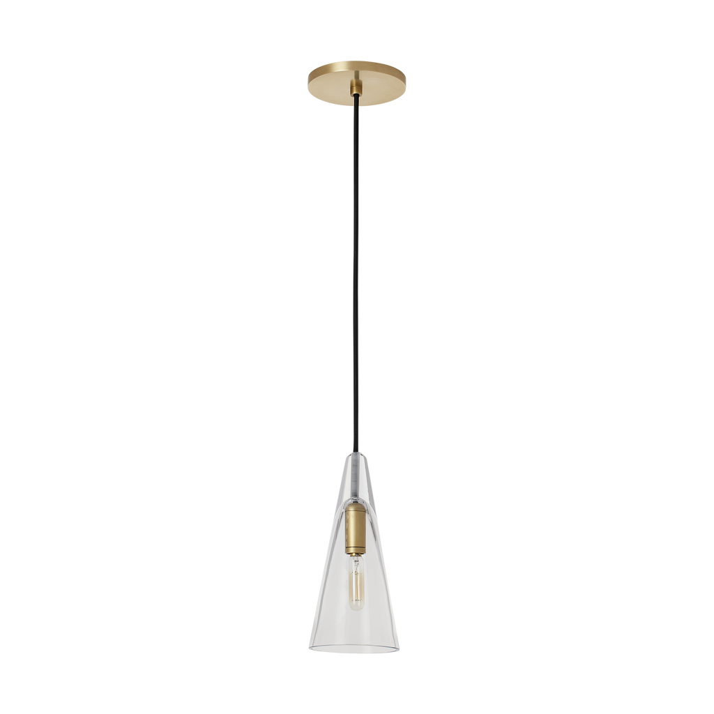 Selina Small Accent Pendant Clear Natural Brass 2700K 90 CRI LED Lamp