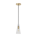 Selina Small Accent Pendant Clear Natural Brass 2700K 90 CRI LED Lamp