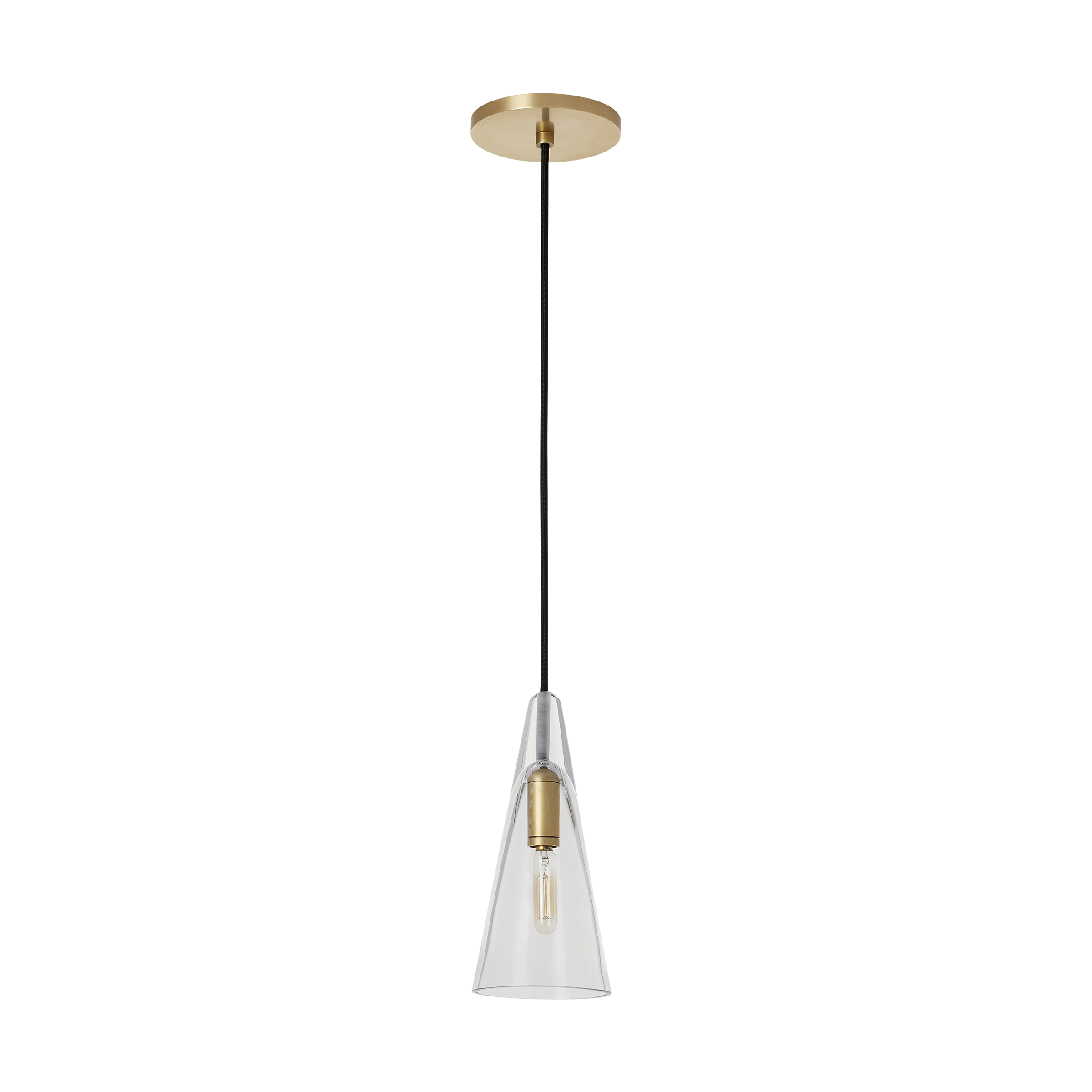 Selina Small Accent Pendant Clear Natural Brass 2700K 90 CRI LED Lamp