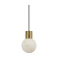 Mina Alabaster Small Pendant | Hand-Rubbed Antique Brass