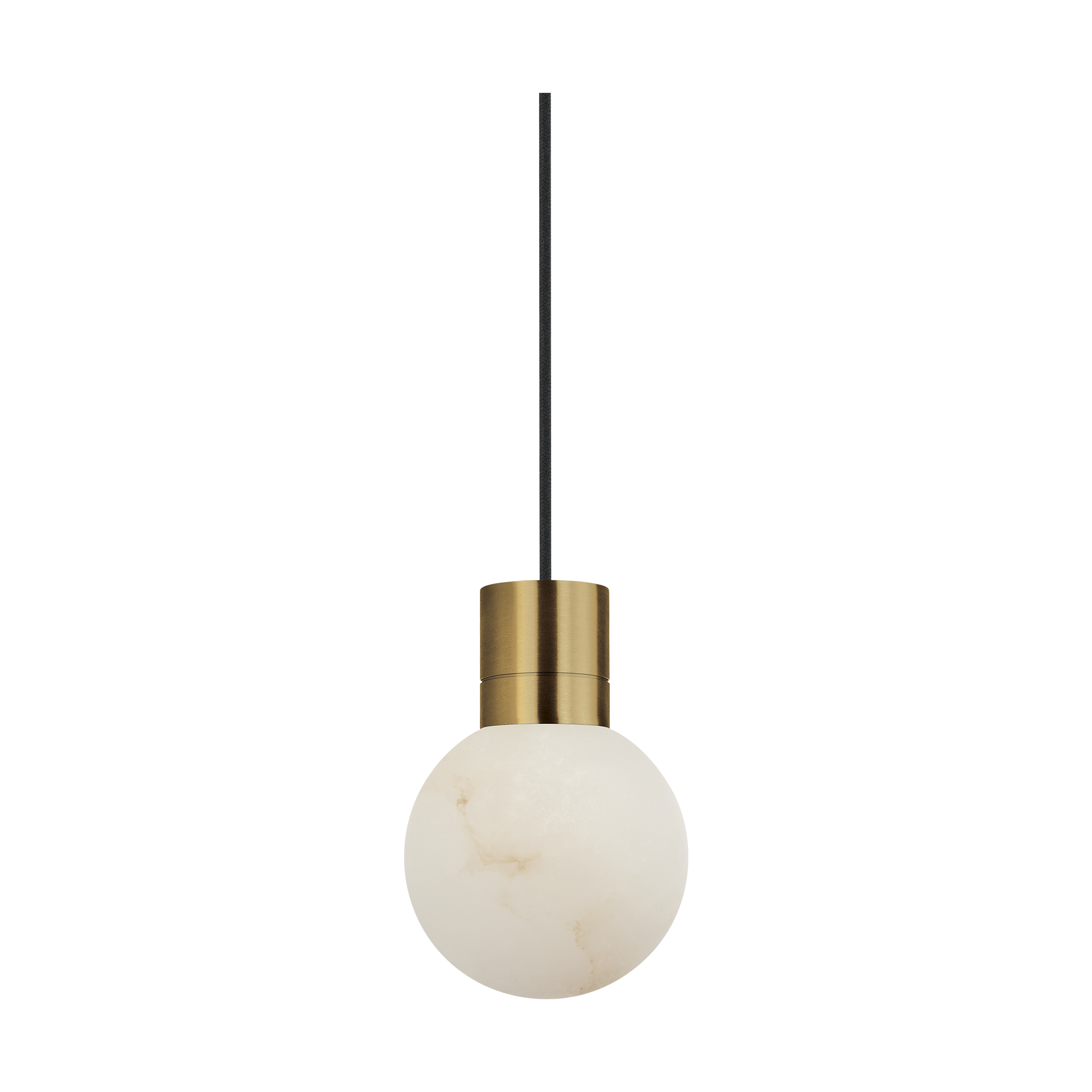 Mina Alabaster Small Pendant | Hand-Rubbed Antique Brass