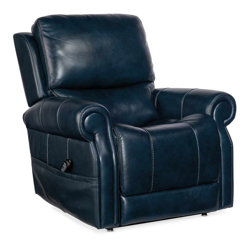 Eisley Power Recliner with Power Headrest, Lumbar & Lift | Dark Blue