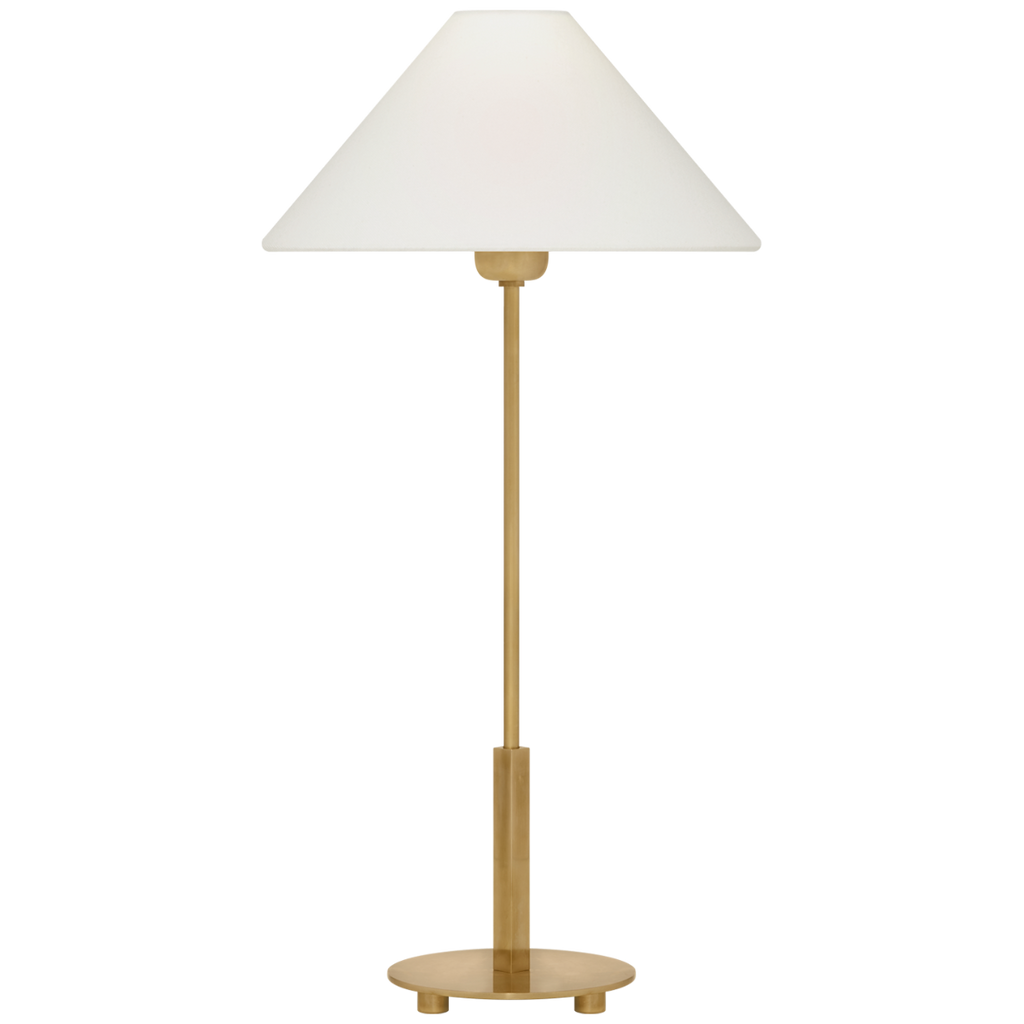 Hackney 24" Cordless Buffet Lamp | Hand-Rubbed Antique Brass | Linen Shade