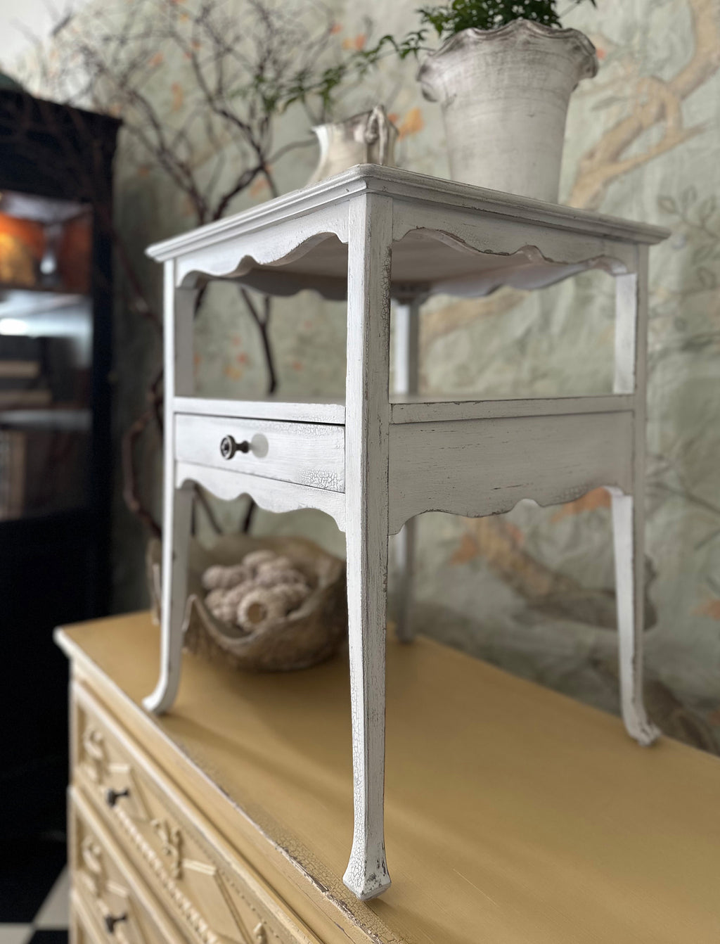 Charleston One-Drawer Accent Table | Cream, Beige
