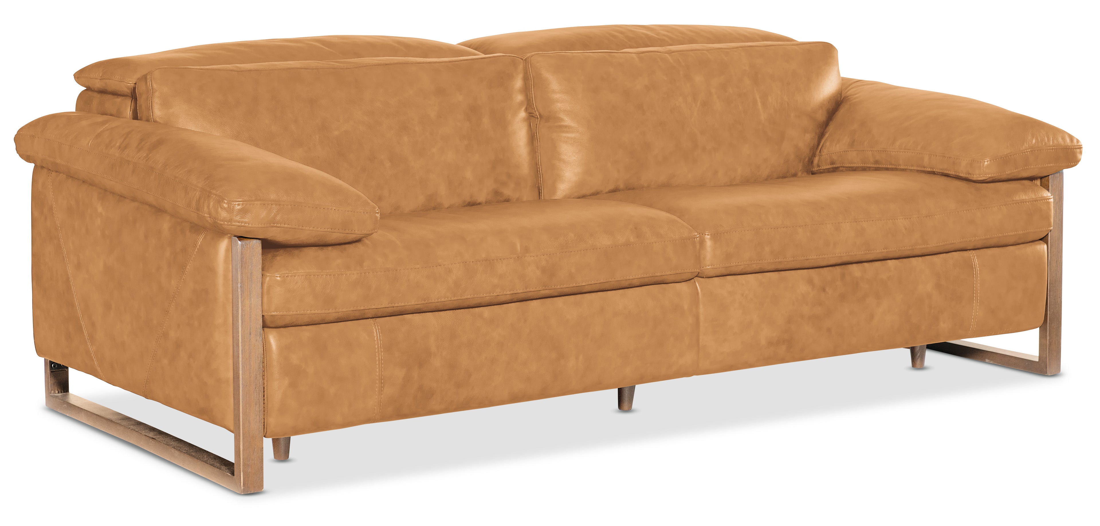 Jericho Power Sofa with Power Headrest | Dallas Toffee Leather