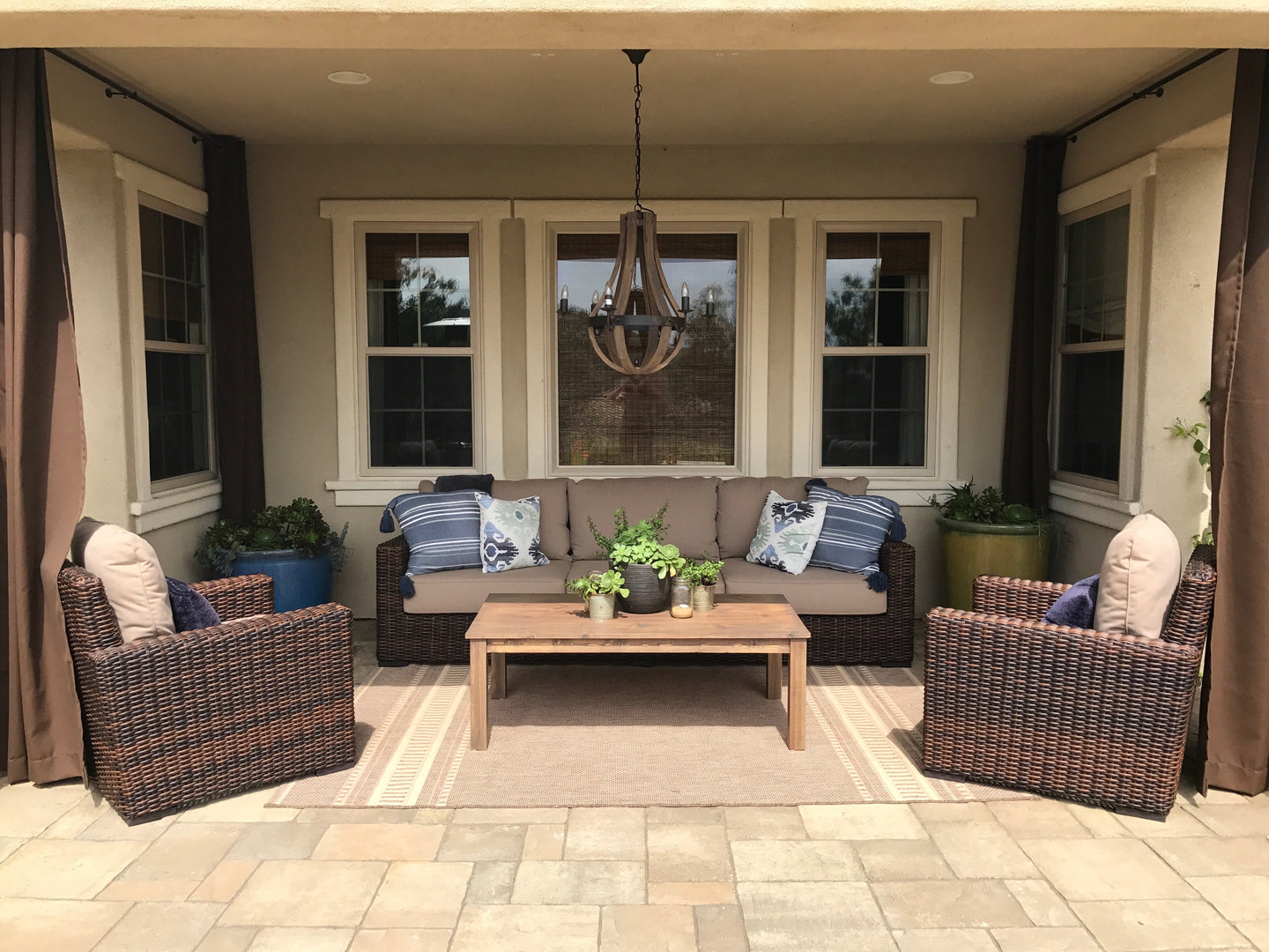 Montecito Club Chair in Canvas Flax w/ Self Welt