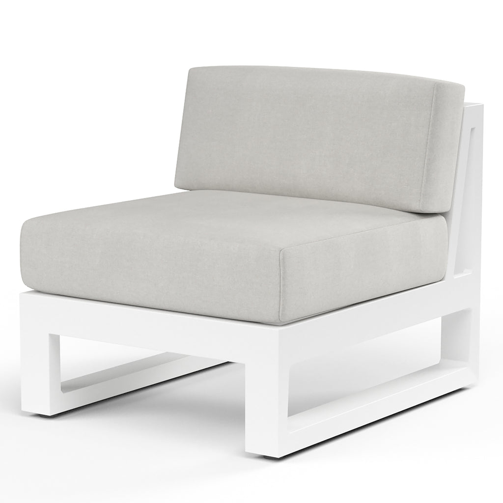 Newport Armless Club Chair in Cast Silver, No Welt