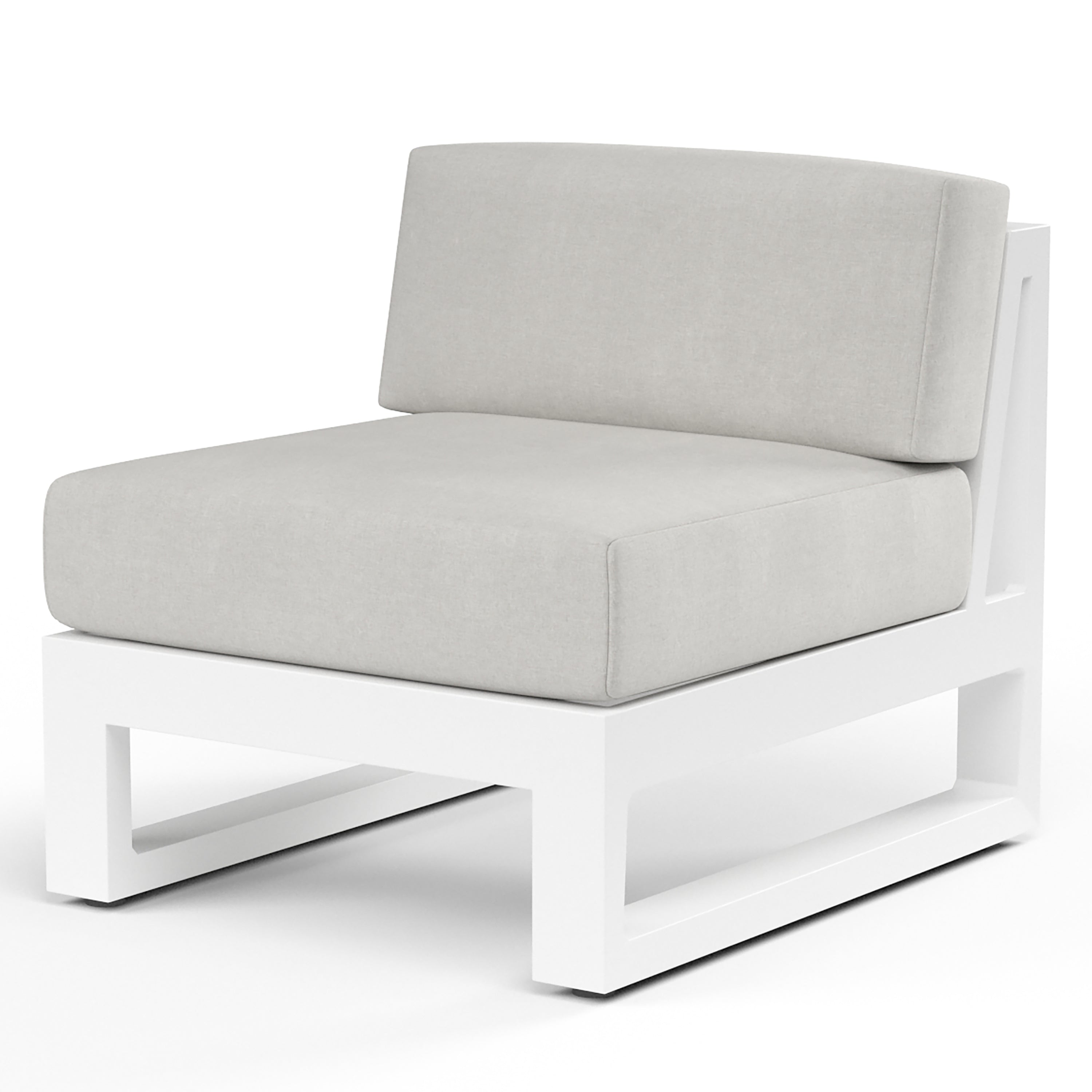Newport Armless Club Chair in Cast Silver, No Welt