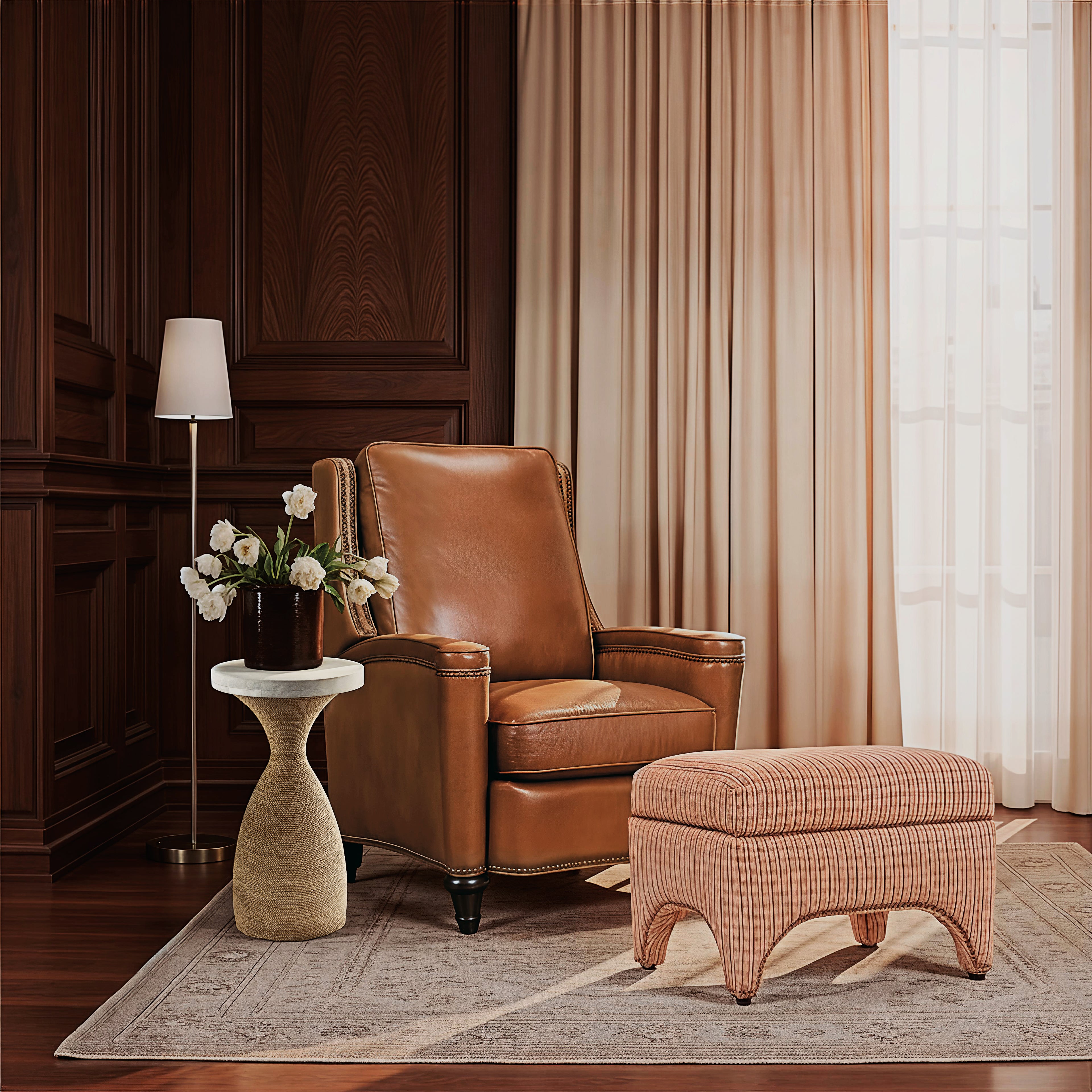 Rylea Manual Push Back Recliner | Brown