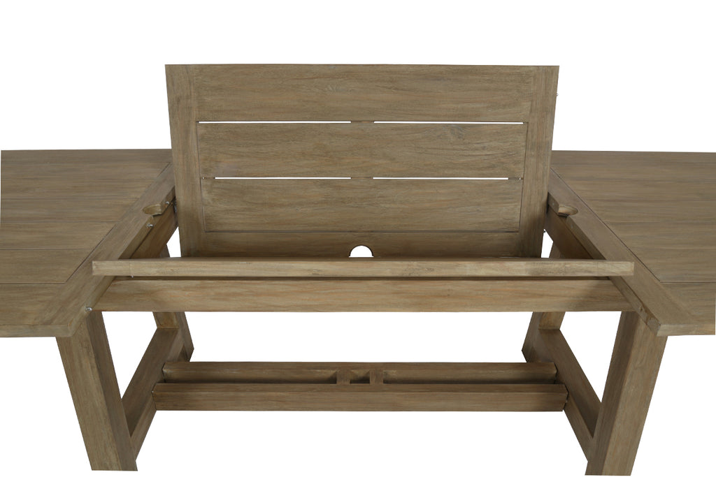 Coastal Teak Dining Table with Leaf Extension