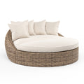 Havana Round Daybed in Canvas Flax w/ Self Welt
