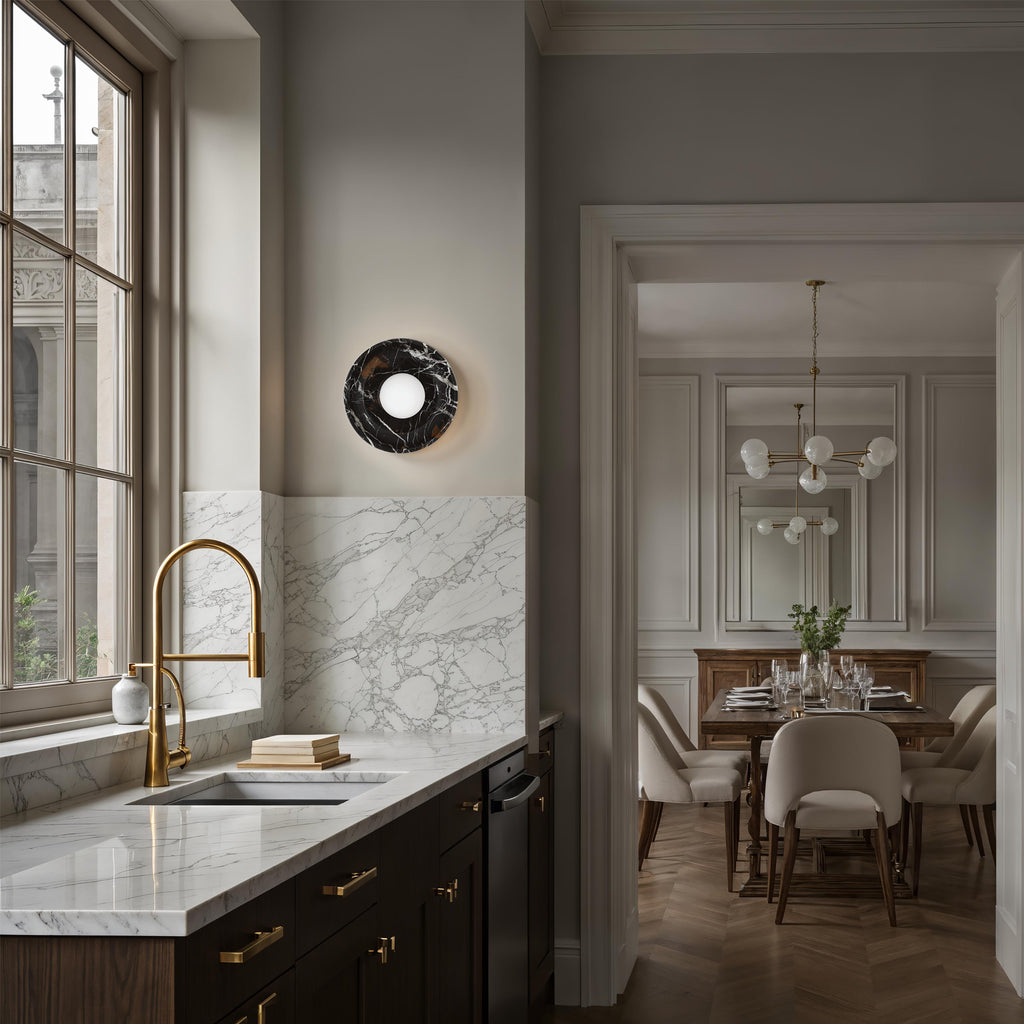 Myrtos Sconce | Black Marble