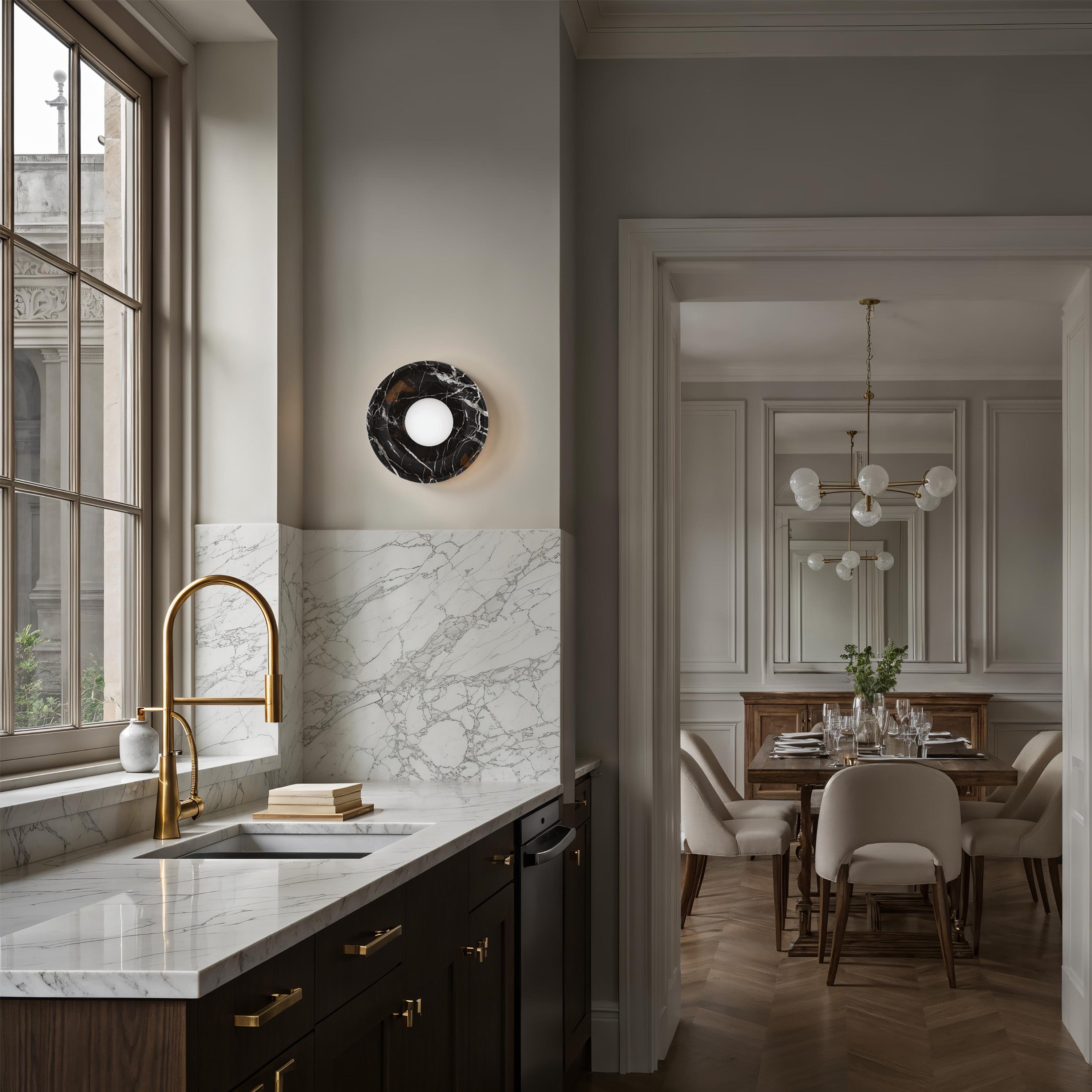 Myrtos Sconce | Black Marble