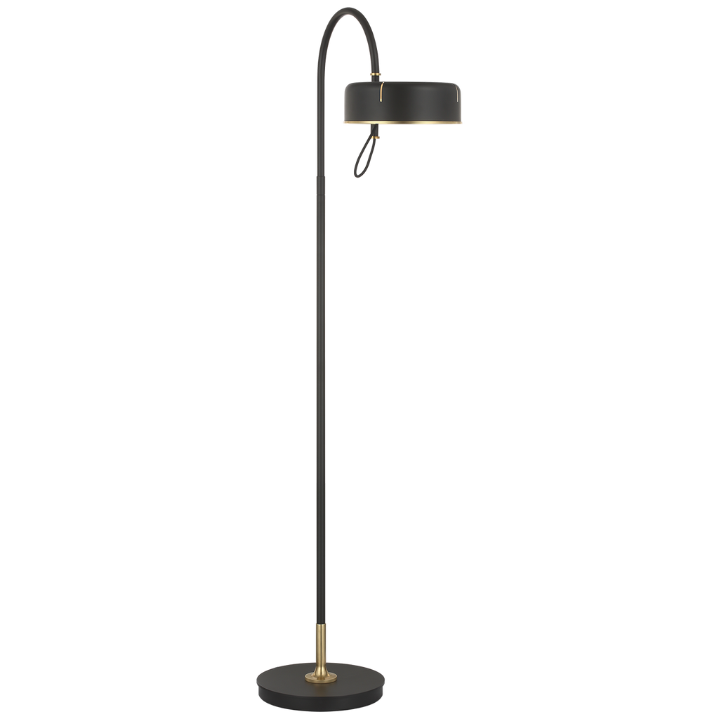 Oso 58" Articulating Reading Floor Lamp | Modern Iron and Hand-Rubbed Antique Brass | Modern Iron Shade