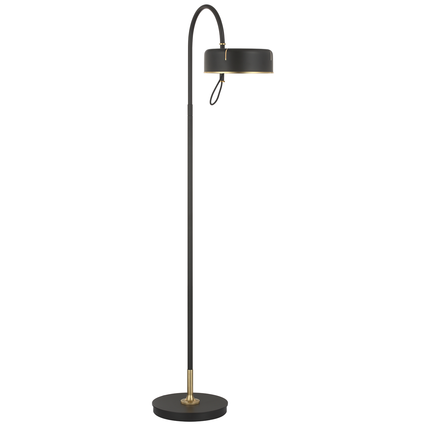 Oso 58" Articulating Reading Floor Lamp | Modern Iron and Hand-Rubbed Antique Brass | Modern Iron Shade