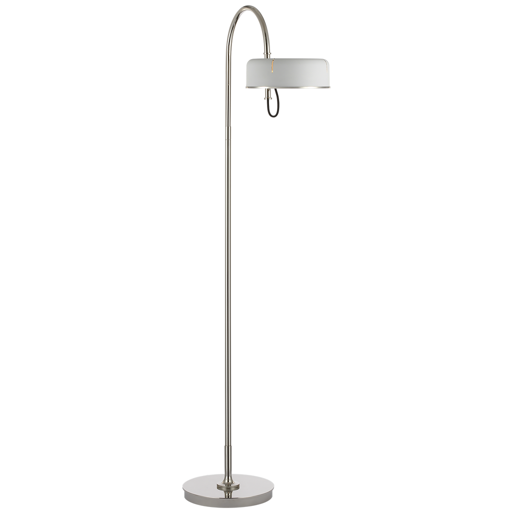 Oso 58" Articulating Reading Floor Lamp | Polished Nickel | Matte White Shade